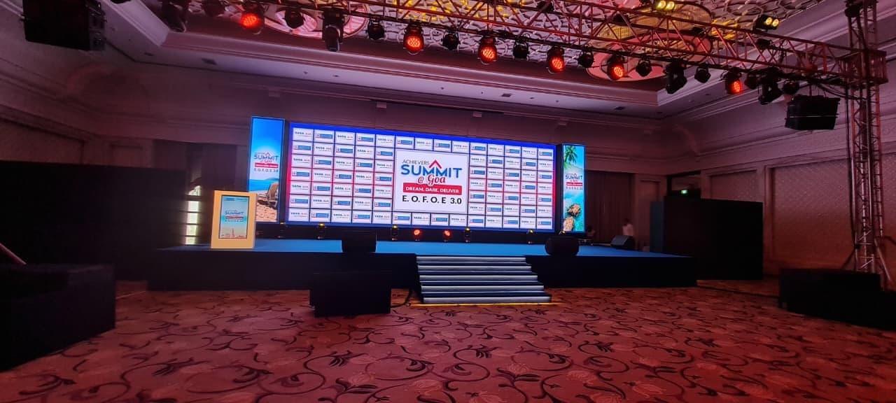 Custom LED summit stage designed and produced by I Solve Productions